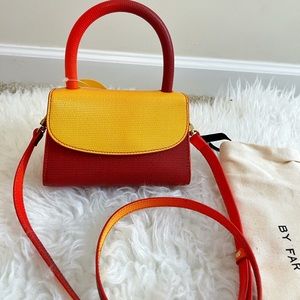 By Far Rachel lizard-embossed leather shoulder bag